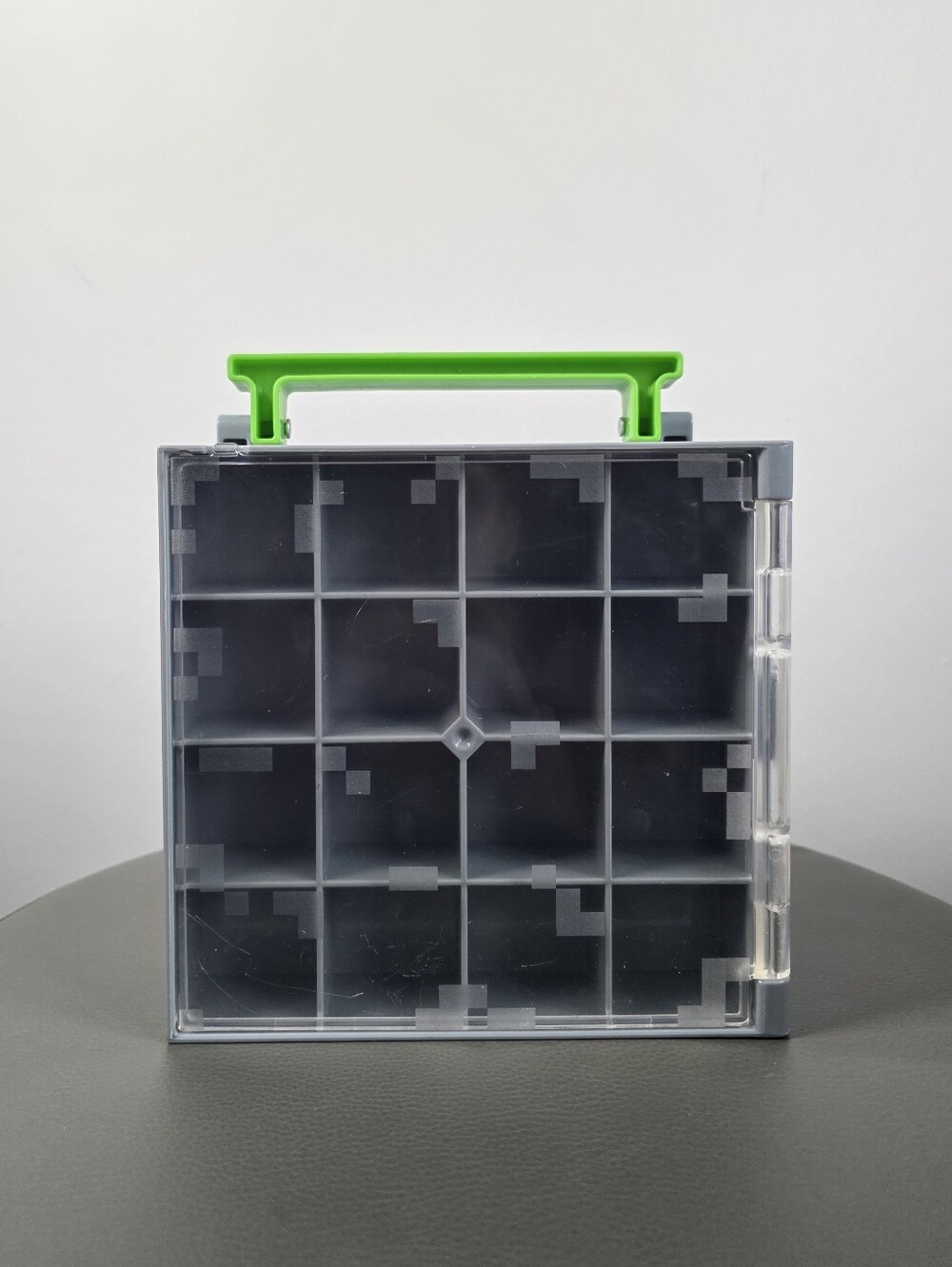 Minecraft Storage Case Carry Box Organizer Gray Pixel Block Mattel 2014 Green Ha